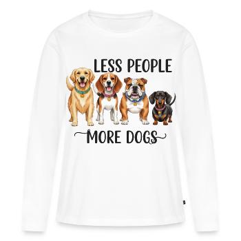 Golden Retriever, Beagle, English Bulldog & Wiener - Women's Premium Organic Long Sleeve Shirt - white - Front - Julia (174cm)