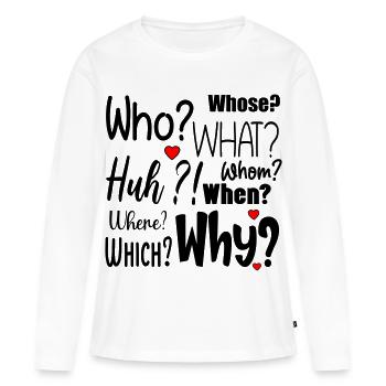 English Questions - Women's Premium Organic Long Sleeve Shirt - white - Front - Julia (174cm)