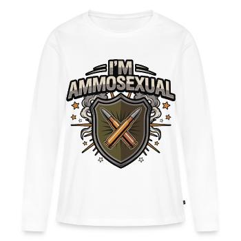 Ich bin Ammosexuell Lustige Munitionshemd Kugelliebhaber Schießen - Frauen Premium Bio Langarmshirt - Weiß - Vorne - Julia (174cm)