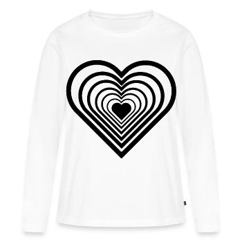 Coeur infini noir - T-shirt manches longues Premium bio Femme - blanc - Devant - Julia (174cm)