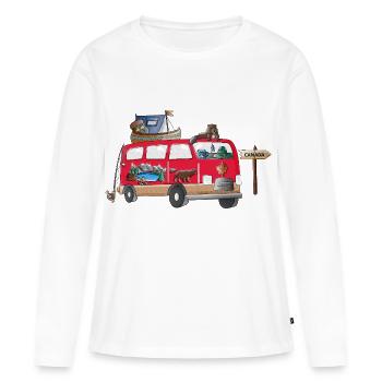 Canada Camper Motif Vanlife Camping Vacation - Women's Premium Organic Long Sleeve Shirt - white - Front - Julia (174cm)