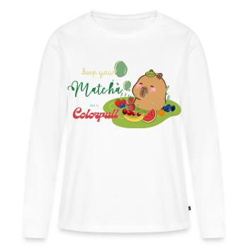Verspielte Obstbärenplatte - Frauen Premium Bio Langarmshirt - Weiß - Vorne - Julia (174cm)