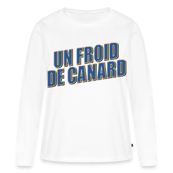 Hiver Froid Canard - T-shirt manches longues Premium bio Femme - blanc - Devant - Julia (174cm)