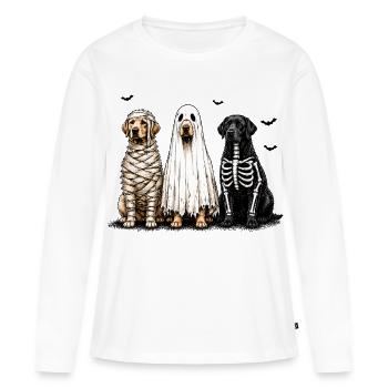 Dog trio in Halloween costumes - Women's Premium Organic Long Sleeve Shirt - white - Front - Julia (174cm)