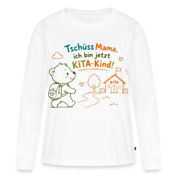 KitaKind Abschied von Mama - Frauen Premium Bio Langarmshirt - Weiß - Vorne - Julia (174cm)