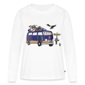USA Camper Motif Vanlife Camping Vacation - Women's Premium Organic Long Sleeve Shirt - white - Front - Julia (174cm)