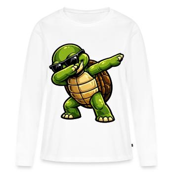 Dabbing Schildkröte - Frauen Premium Bio Langarmshirt - Weiß - Vorne - Julia (174cm)