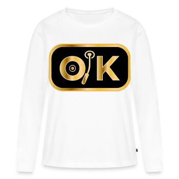 OK - Women's Premium Organic Long Sleeve Shirt - white - Front - Julia (174cm)