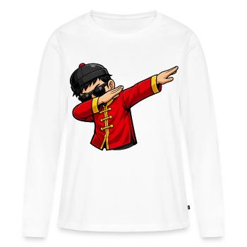 Dabbing Chinese - Frauen Premium Bio Langarmshirt - Weiß - Vorne - Julia (174cm)