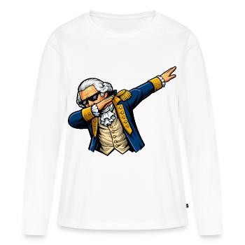 Dabbing George Washington - Women's Premium Organic Long Sleeve Shirt - white - Front - Julia (174cm)