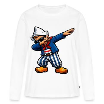 Taponage du Dutch - T-shirt manches longues Premium bio Femme - blanc - Devant - Julia (174cm)