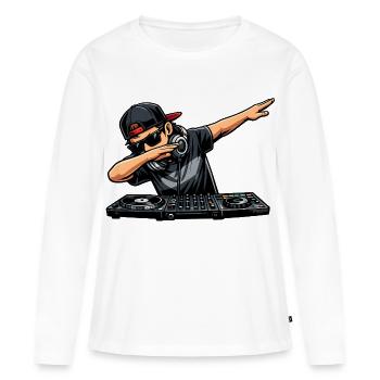 Dabbing DJ - Women's Premium Organic Long Sleeve Shirt - white - Front - Julia (174cm)
