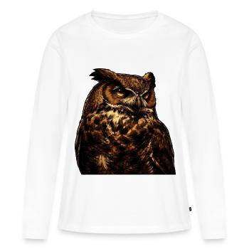 Wächter Eule - Frauen Premium Bio Langarmshirt - Weiß - Vorne - Julia (174cm)