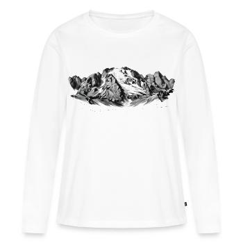 Marmolada Silhouette Queen of the Dolomites Peaks - Women's Premium Organic Long Sleeve Shirt - white - Front - Julia (174cm)