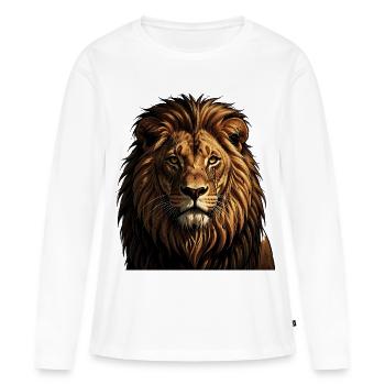 Fighting Lion - Women's Premium Organic Long Sleeve Shirt - white - Front - Julia (174cm)