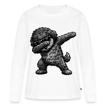 Dab du caniche mouton - T-shirt manches longues Premium bio Femme - blanc - Devant - Julia (174cm)