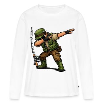 Pêcheur en dab - T-shirt manches longues Premium bio Femme - blanc - Devant - Julia (174cm)