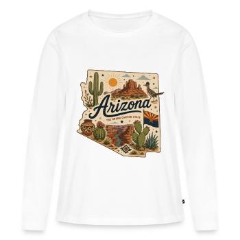 Vintage Arizona Grand Canyon State Art Sticker - Women's Premium Organic Long Sleeve Shirt - white - Front - Julia (174cm)