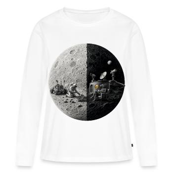 Half of the Moon: Man and Space Travel - Women's Premium Organic Long Sleeve Shirt - white - Front - Julia (174cm)