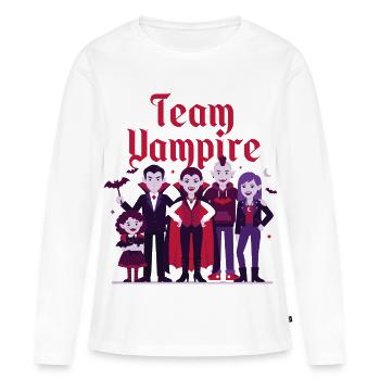 Équipe Famille Vampire - T-shirt manches longues Premium bio Femme - blanc - Devant - Julia (174cm)