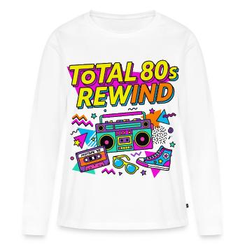 Total 80s Rewind - Women's Premium Organic Long Sleeve Shirt - white - Front - Julia (174cm)
