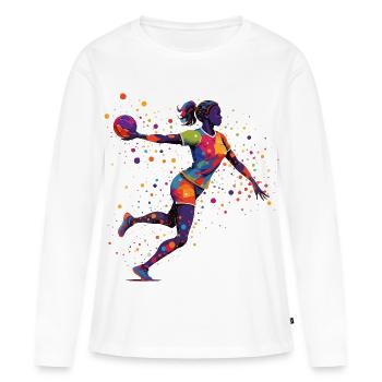 Handball Joueur de handball Entraîneur de handball Don de fan - T-shirt manches longues Premium bio Femme - blanc - Devant - Julia (174cm)