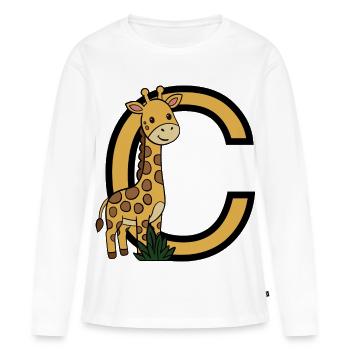 Giraffen mit Buchstabe C - Frauen Premium Bio Langarmshirt - Weiß - Vorne - Julia (174cm)