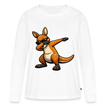 Dabbing Känguru - Frauen Premium Bio Langarmshirt - Weiß - Vorne - Julia (174cm)