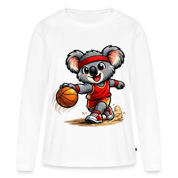 Cute koala playing basketball - Women's Premium Organic Long Sleeve Shirt - white - Front - Julia (174cm)