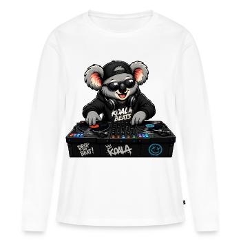 Süßer Koala als DJ - Frauen Premium Bio Langarmshirt - Weiß - Vorne - Julia (174cm)