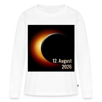 Spanien Sonnenfinsternis 2026 - Frauen Premium Bio Langarmshirt - Weiß - Vorne - Julia (174cm)