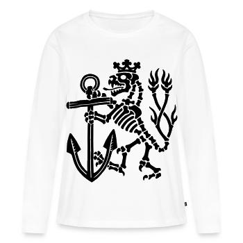 Löwe_black - Frauen Premium Bio Langarmshirt - Weiß - Vorne - Julia (174cm)