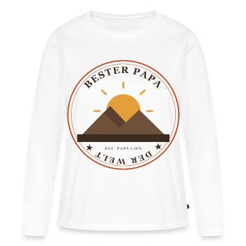 Papas Bergsonne Emblem - Frauen Premium Bio Langarmshirt - Weiß - Vorne - Julia (174cm)