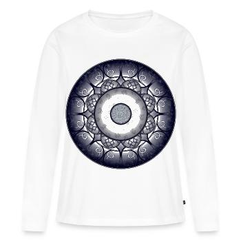 Sapphire Mandala - Frauen Premium Bio Langarmshirt - Weiß - Vorne - Julia (174cm)