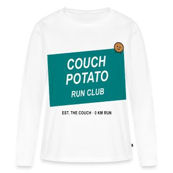 Club de course Couch Potato - T-shirt manches longues Premium bio Femme - blanc - Devant - Julia (174cm)