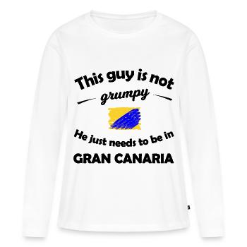 Farbklecks Gran Canaria Flagge - Frauen Premium Bio Langarmshirt - Weiß - Vorne - Julia (174cm)