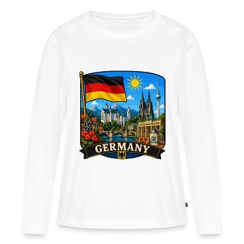 Germany National Landmarks Heritage Sticker - Women's Premium Organic Long Sleeve Shirt - white - Front - Julia (174cm)