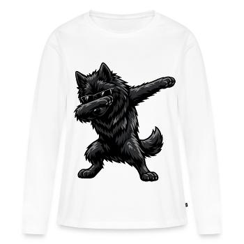 Tabbing de Groenendael dans le style comic - T-shirt manches longues Premium bio Femme - blanc - Devant - Julia (174cm)