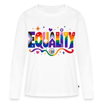 Déclaration d’égalité pour l’organisation CSD des fans de la Fierté - T-shirt manches longues Premium bio Femme - blanc - Devant - Julia (174cm)