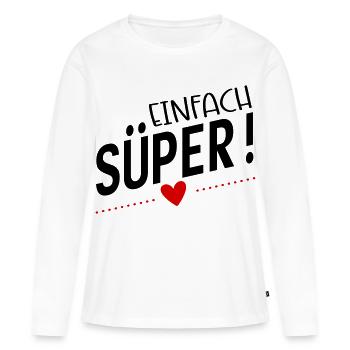 Süper - Frauen Premium Bio Langarmshirt - Weiß - Vorne - Julia (174cm)