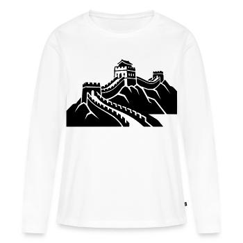 Chinesische Mauer - Frauen Premium Bio Langarmshirt - Weiß - Vorne - Julia (174cm)