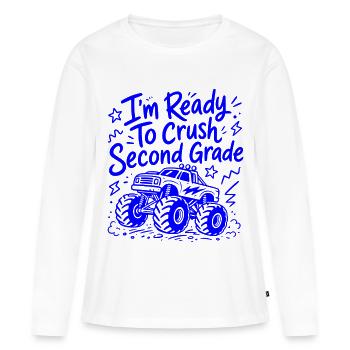 Ich bin bereit, die zweite Klasse zu vernichten – Monster-Truck - Frauen Premium Bio Langarmshirt - Weiß - Vorne - Julia (174cm)