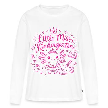 Little Miss Kindergarten – Süßer Axolotl - Frauen Premium Bio Langarmshirt - Weiß - Vorne - Julia (174cm)