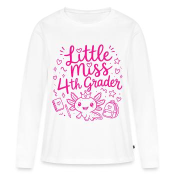 Little Miss 4th Grader – Cute Axolotl - Women's Premium Organic Long Sleeve Shirt - white - Front - Julia (174cm)