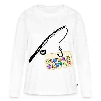 Kindergartenkind Kindergarten Angeln - Frauen Premium Bio Langarmshirt - Weiß - Vorne - Julia (174cm)