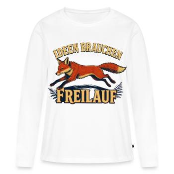 Schlaue Füchsen brauchen Freilauf - Frauen Premium Bio Langarmshirt - Weiß - Vorne - Julia (174cm)