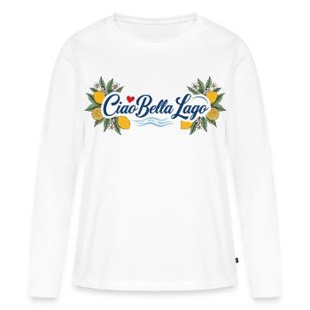 Ciao Bella Lago Zitronen - Frauen Premium Bio Langarmshirt - Weiß - Vorne - Julia (174cm)
