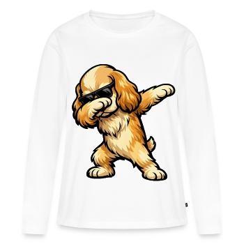 Dabbing American Cocker Spaniel - Frauen Premium Bio Langarmshirt - Weiß - Vorne - Julia (174cm)