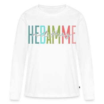 Hebamme mit Herz Design - Frauen Premium Bio Langarmshirt - Weiß - Vorne - Julia (174cm)