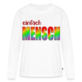 MENSCH INKLUSION VIELFALT - Frauen Premium Bio Langarmshirt - Weiß - Vorne - Julia (174cm)